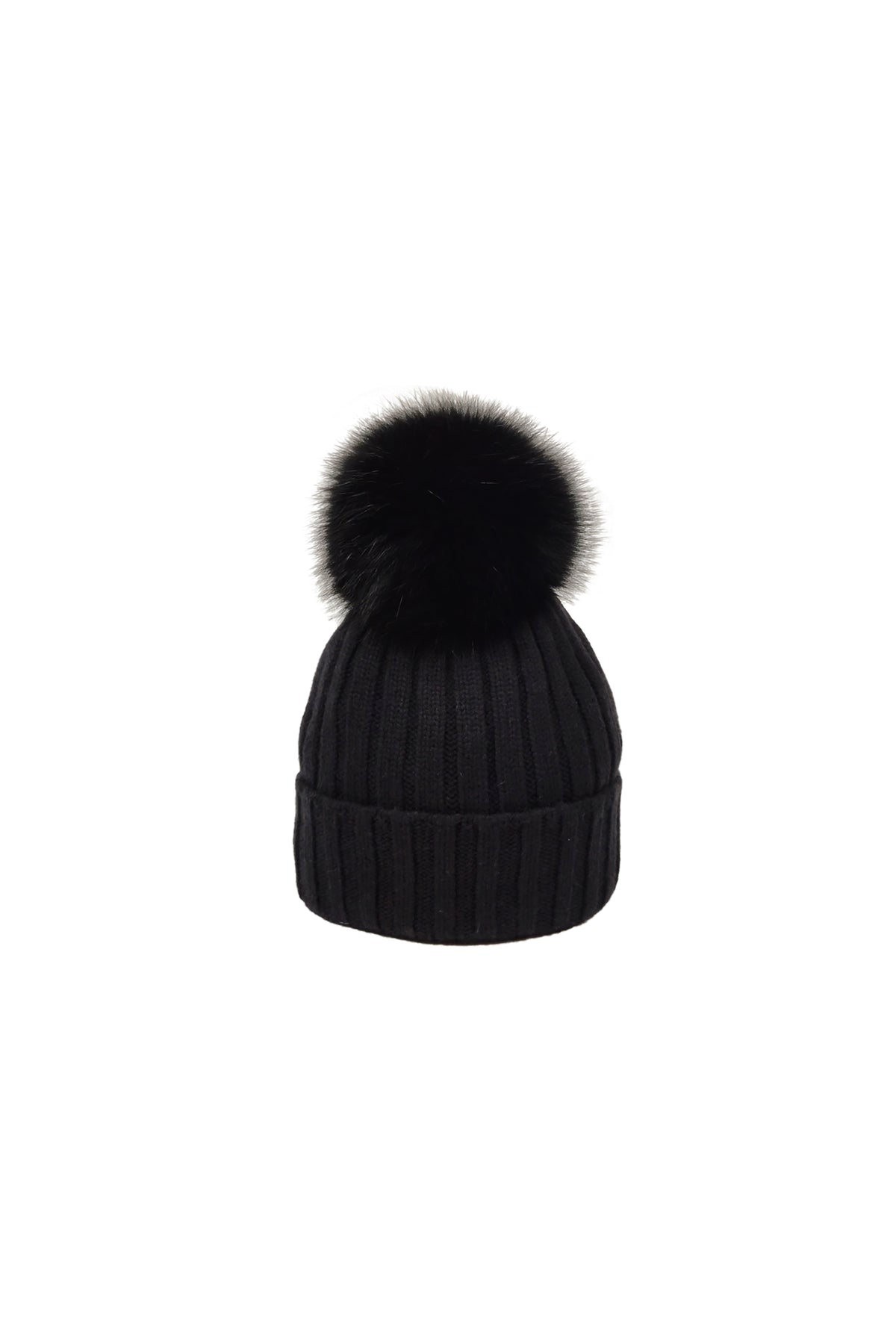 Berretto con pompon in cashmere