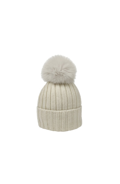 Berretto con pompon in cashmere