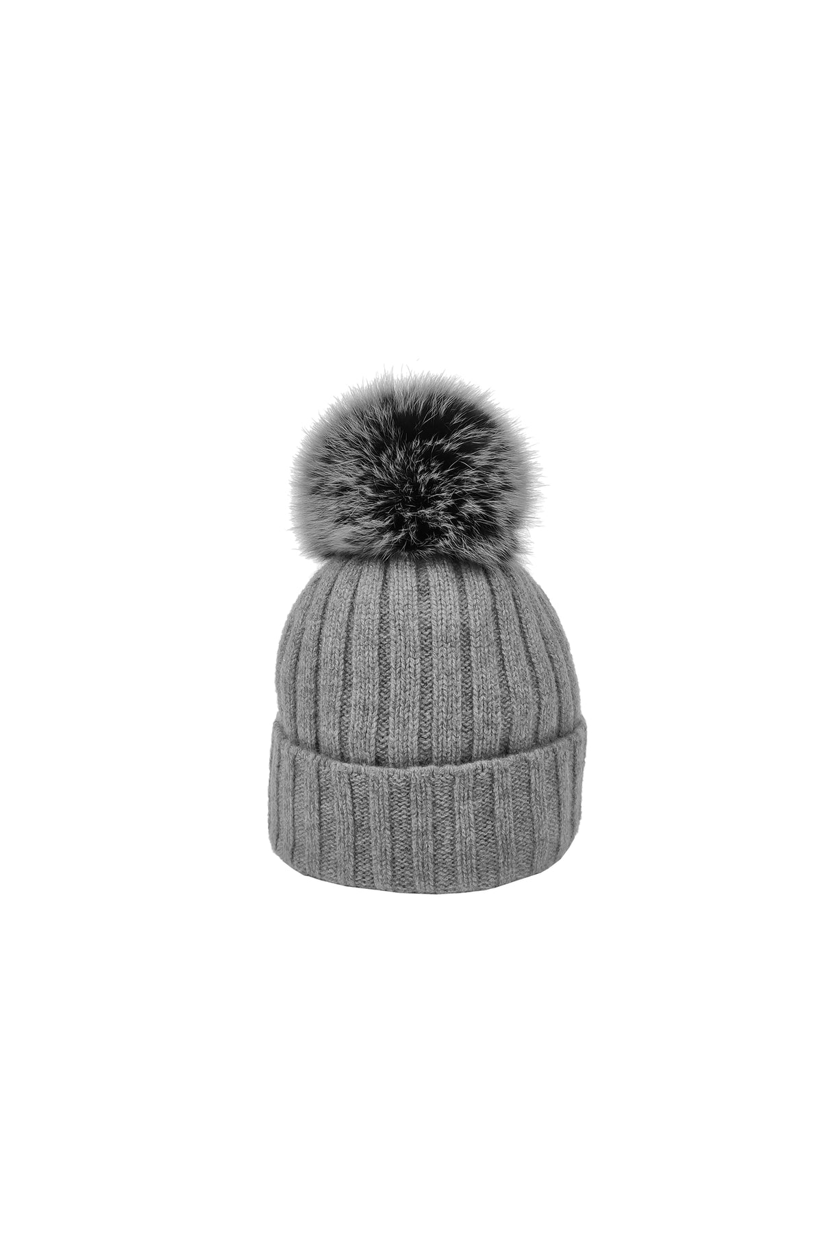 Berretto con pompon in cashmere