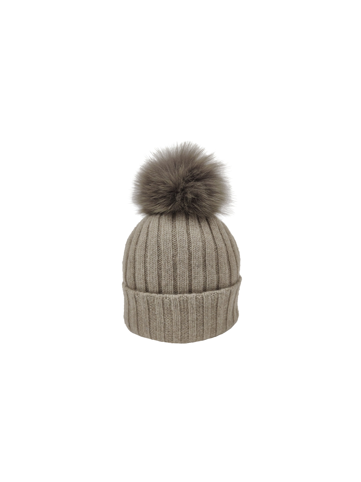 Berretto con pompon in cashmere