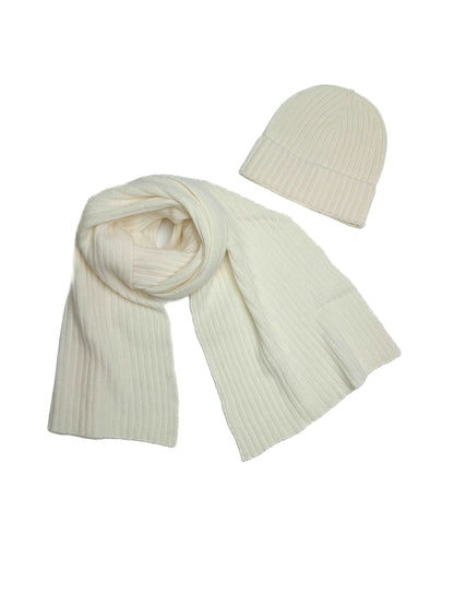 Completo sciarpa e berretto in cashmere