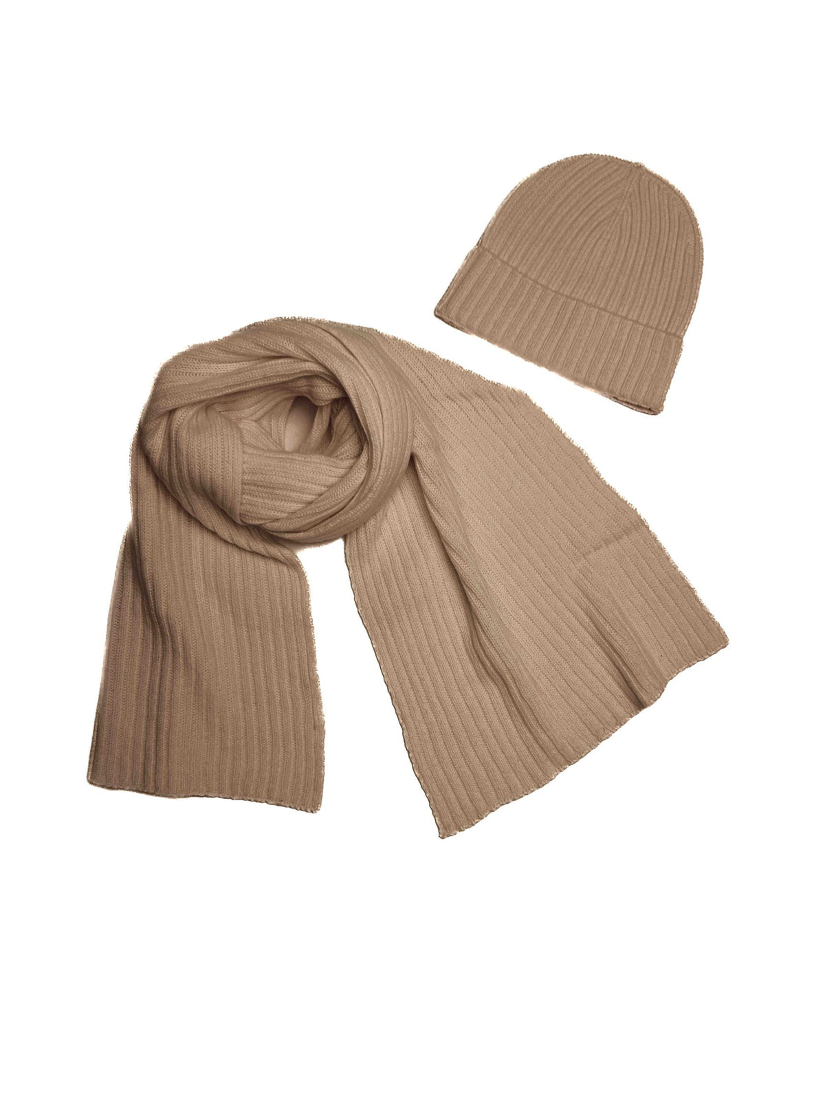 Completo sciarpa e berretto in cashmere