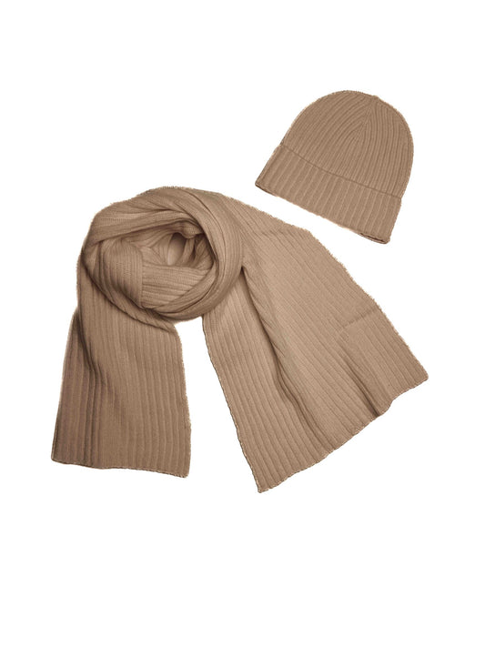 Completo sciarpa e berretto in cashmere